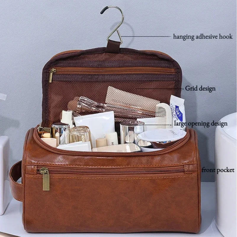 Vintage Luxury Men's Toiletry Bag - Hanging Travel Organizer